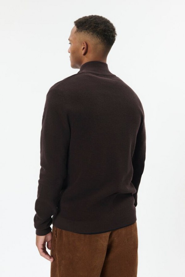 Afbeelding van 30207192 LAGOON 190912 Chocolate Brown - Heren Half Zip Trui - Matinique